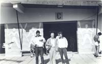 Trener Romano Bajlo, predsjednik Mato Marlais i Branko Grdovic na SP na Bledu 1979.
